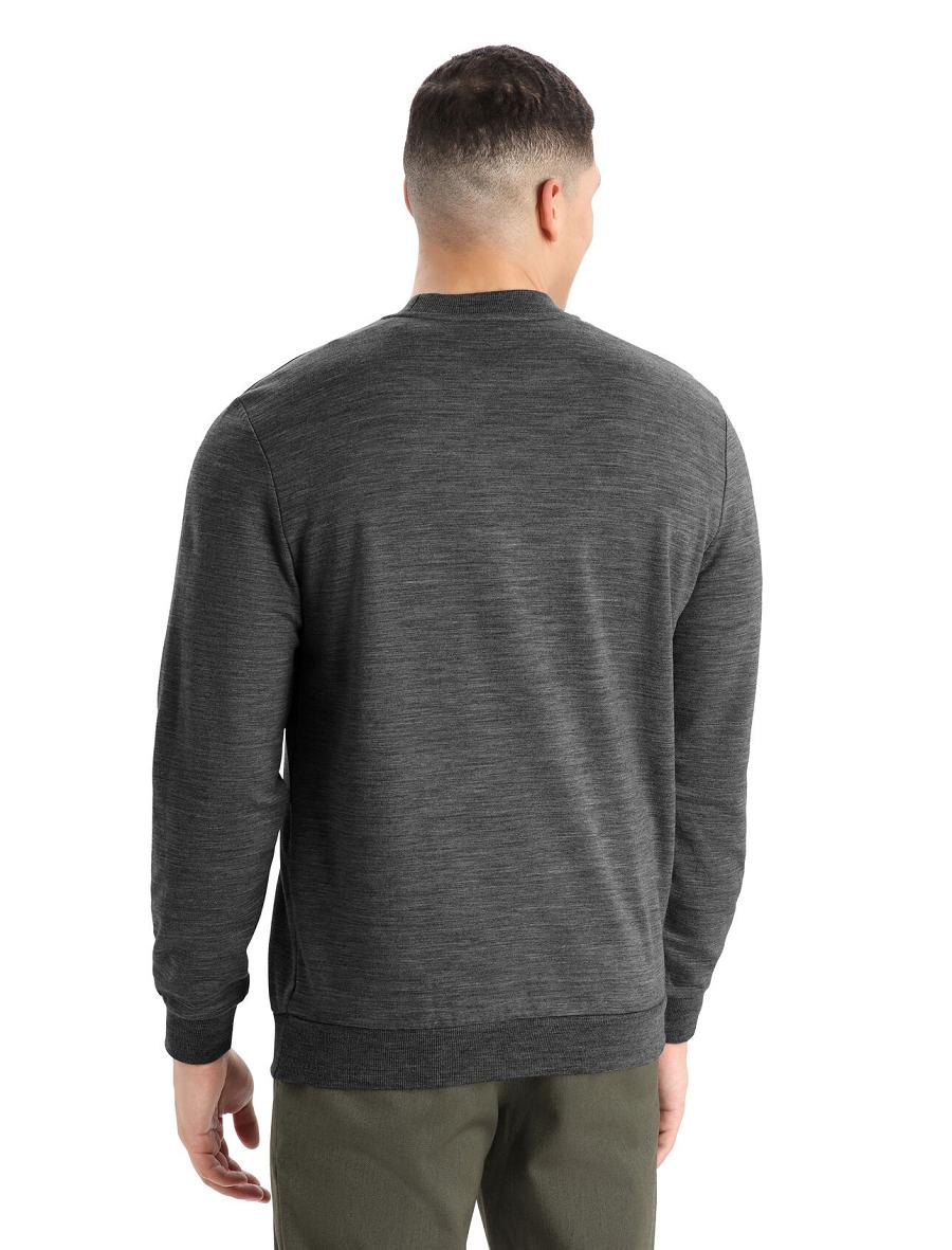 Men's Icebreaker Merino Shifter Long Sleeve Sweatshirt Hoodie Gritstone Heather | CA 1670PJJQ